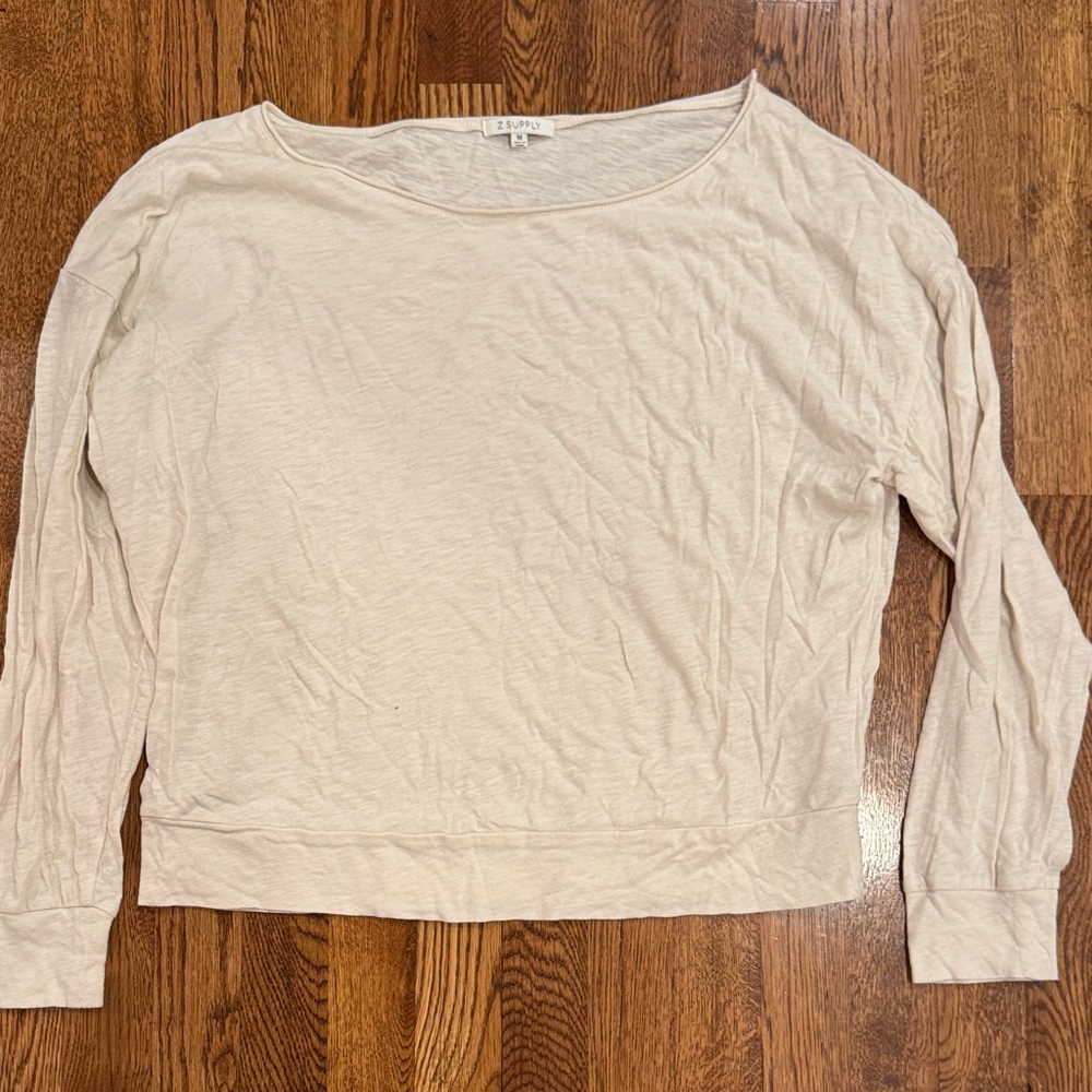 Z Supply Women’s Cream Long Sleeve Size Medium